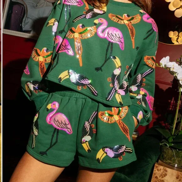 Queen of Sparkles Take Flight Multi Bird Shorts - Picture 5 of 17